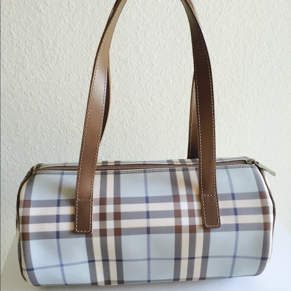 Burberry Baby Blue Nova Check PVC Boston Bag
